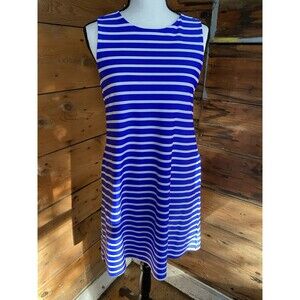 Jude Connolly Dress Women’s S Blue & White Striped Tank Dress Pockets